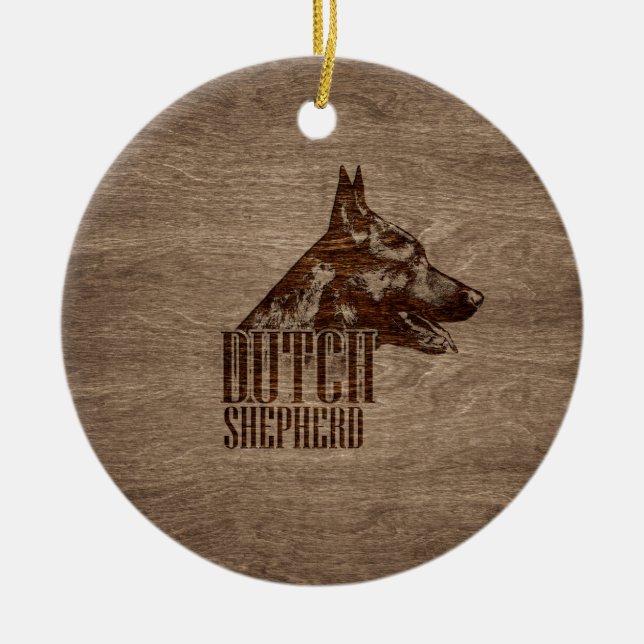Dutch Shepherd Dog Ceramic Ornament (Front)