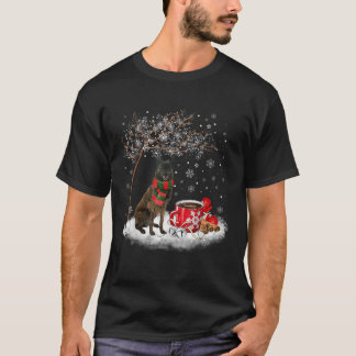 Dutch Shepherd Dog In The Snow Christmas Winter Xm T-Shirt