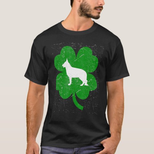 Dutch Shepherd Dog Shamrock St Patricks Day T_Shirt