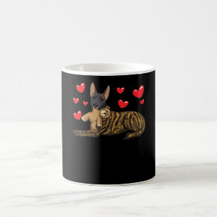 Dutch Shepherd Dog With Stuffed Animal And Hearts Coffee Mug