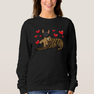 Dutch Shepherd Dog With Stuffed Animal And Hearts Sweatshirt