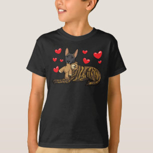 Dutch Shepherd Dog With Stuffed Animal And Hearts T-Shirt