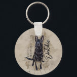 Dutch Shepherd - Dutchie Illustration Keychain<br><div class="desc">Dutch Shepherd -Hollandse Herdershond,  also known as Dutchie or Hollander or Holland shepherd,  Dutch herder.</div>