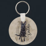 Dutch Shepherd - Dutchie Illustration Keychain<br><div class="desc">Dutch Shepherd -Hollandse Herdershond,  also known as Dutchie or Hollander or Holland shepherd,  Dutch herder.</div>