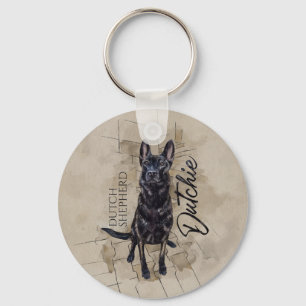 Dutch Shepherd - Dutchie Illustration Keychain