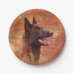 Dutch Shepherd -Hollandse Herdershond Paper Plates
