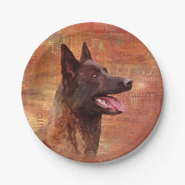 Dutch Shepherd -Hollandse Herdershond  Paper Plates (Front)