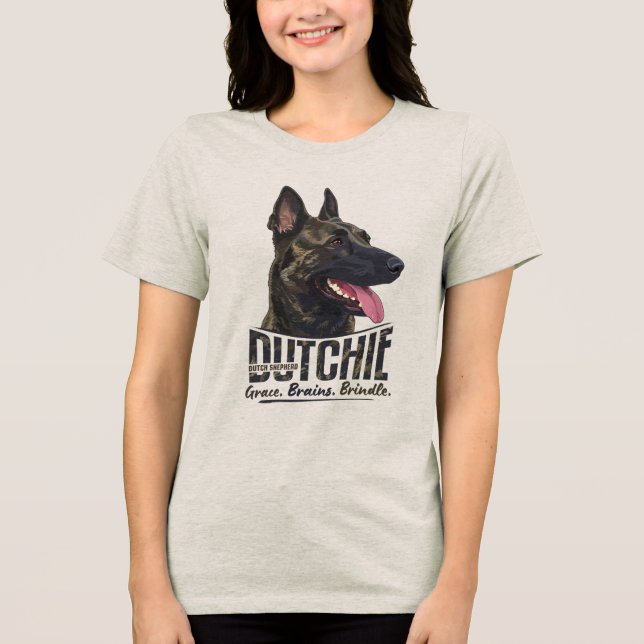 Dutch Shepherd -Hollandse Herdershond Tri-Blend Shirt (Front)