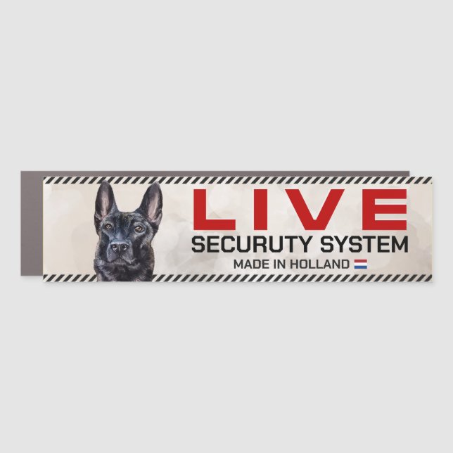 Dutch Shepherd Live Security System  Car Magnet (Front)
