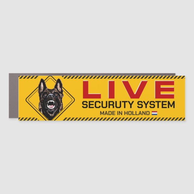 Dutch Shepherd Live Security System Car Magnet (Front)