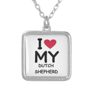 dutch shepherd love silver plated necklace