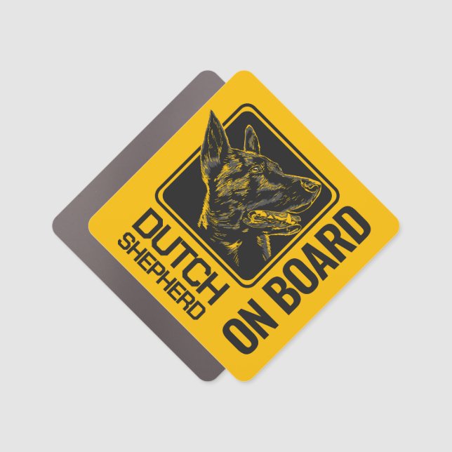 Dutch Shepherd on Board Car Magnet (Front)