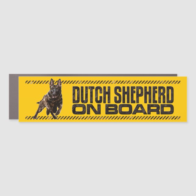 Dutch Shepherd on Board Car Magnet (Front)