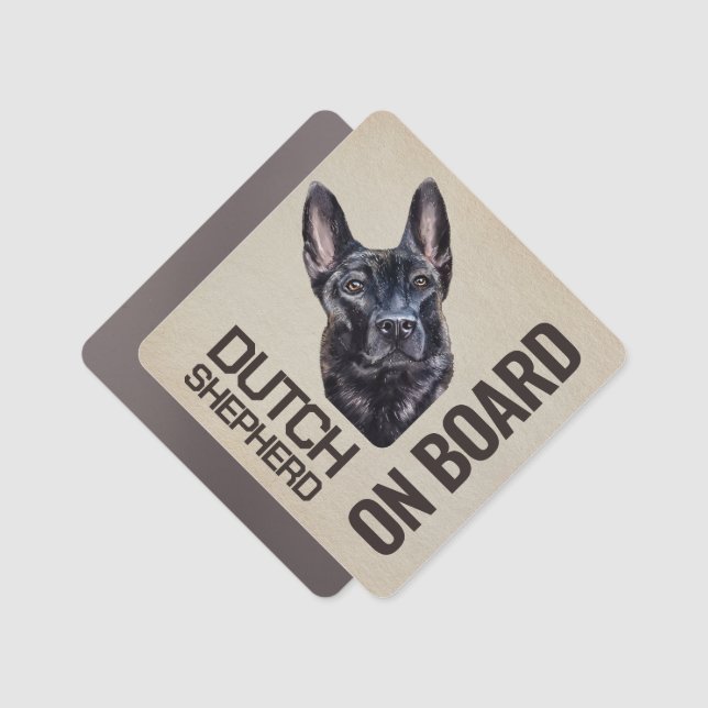 Dutch Shepherd on Board Car Magnet (Front)