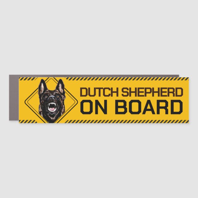 Dutch Shepherd on Board Car Magnet (Front)