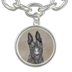 Dutch Shepherd Painting - Cute Original Dog Art Bracelet