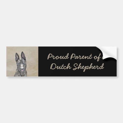 Dutch Shepherd Painting _ Cute Original Dog Art Bumper Sticker