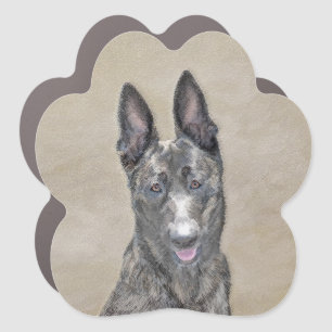 Dutch Shepherd Painting - Cute Original Dog Art Car Magnet