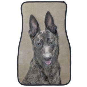 Dutch Shepherd Painting - Cute Original Dog Art Car Mat