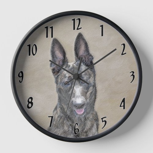 Dutch Shepherd Painting _ Cute Original Dog Art Clock