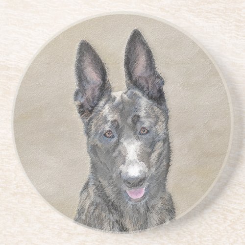 Dutch Shepherd Painting _ Cute Original Dog Art Coaster