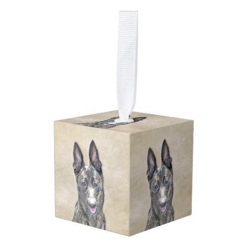 Dutch Shepherd Painting _ Cute Original Dog Art Cube Ornament