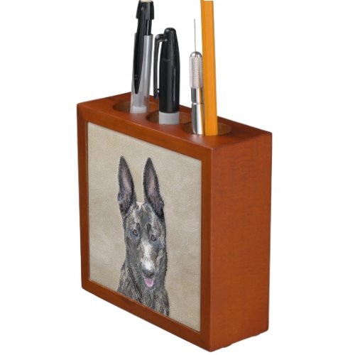 Dutch Shepherd Painting _ Cute Original Dog Art Desk Organizer