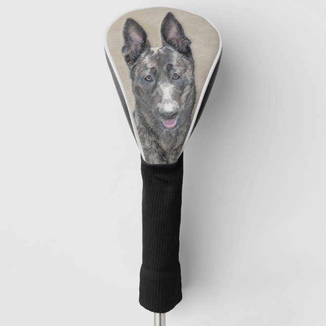 Dutch Shepherd Painting - Cute Original Dog Art Golf Head Cover (Front)