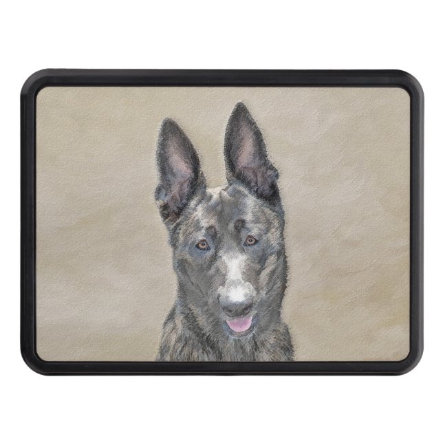 Dutch Shepherd Painting - Cute Original Dog Art Hitch Cover (Front)
