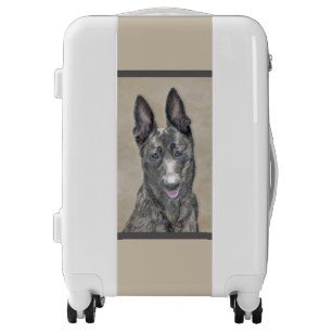 Dutch Shepherd Painting - Cute Original Dog Art Luggage