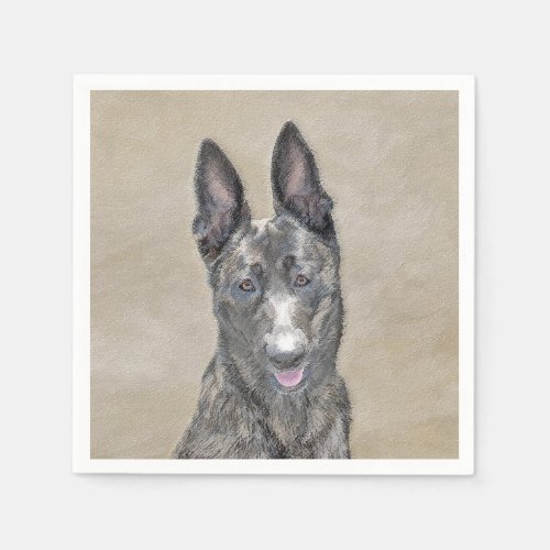 Dutch Shepherd Painting _ Cute Original Dog Art Napkins