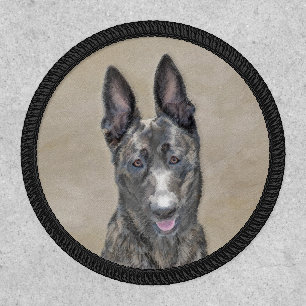 Dutch Shepherd Painting - Cute Original Dog Art Patch