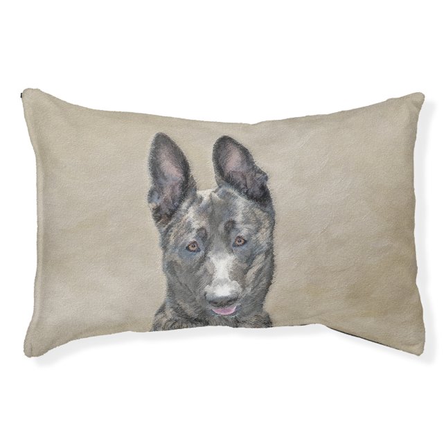 Dutch Shepherd Painting - Cute Original Dog Art Pet Bed (Front)