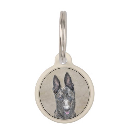 Dutch Shepherd Painting _ Cute Original Dog Art Pet ID Tag