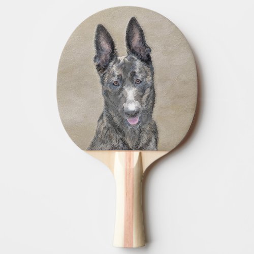 Dutch Shepherd Painting _ Cute Original Dog Art Ping Pong Paddle