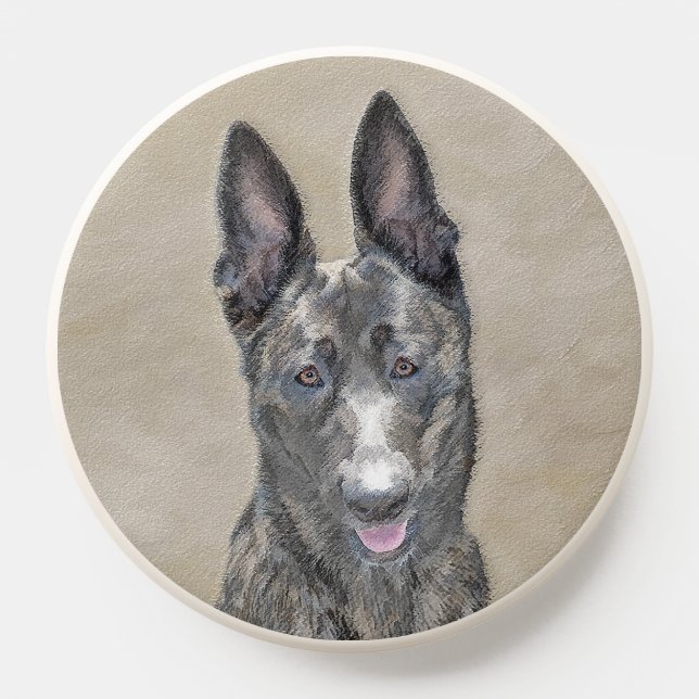 Dutch Shepherd Painting - Cute Original Dog Art PopSocket (Popsocket)
