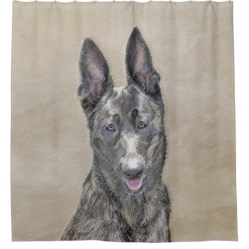 Dutch Shepherd Painting _ Cute Original Dog Art Shower Curtain