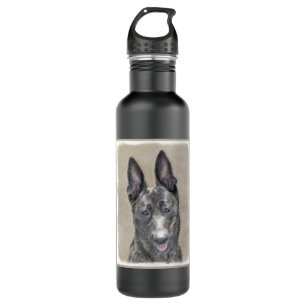 Dutch Shepherd Painting - Cute Original Dog Art Stainless Steel Water Bottle