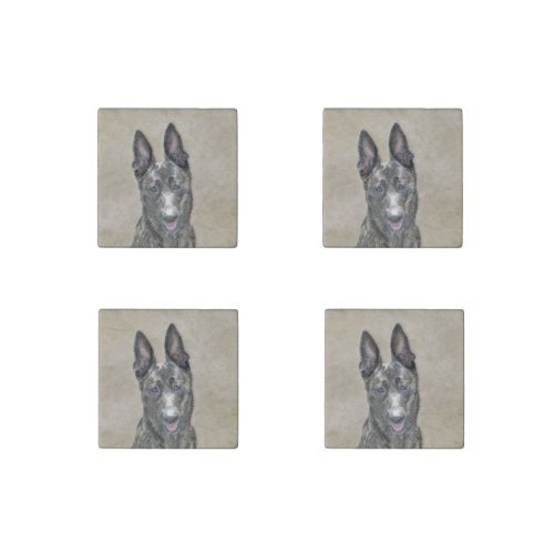 Dutch Shepherd Painting _ Cute Original Dog Art Stone Magnet