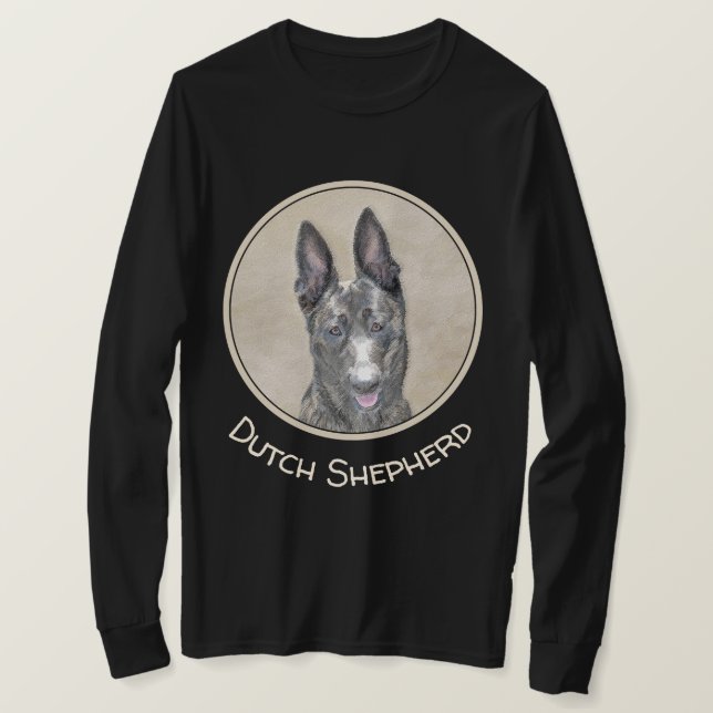 Dutch Shepherd Painting - Cute Original Dog Art T-Shirt (Design Front)
