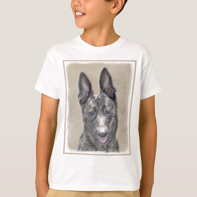 Dutch Shepherd Painting - Cute Original Dog Art T-Shirt (Front)