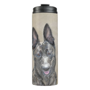 Dutch Shepherd Painting - Cute Original Dog Art Thermal Tumbler