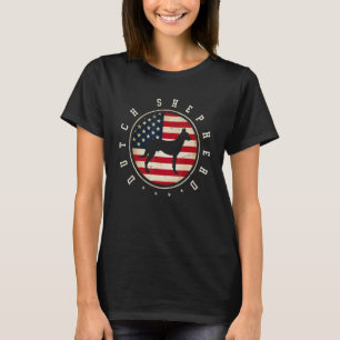 Dutch Shepherd USA Flag 4th July Dog Mom Dad T-Shirt