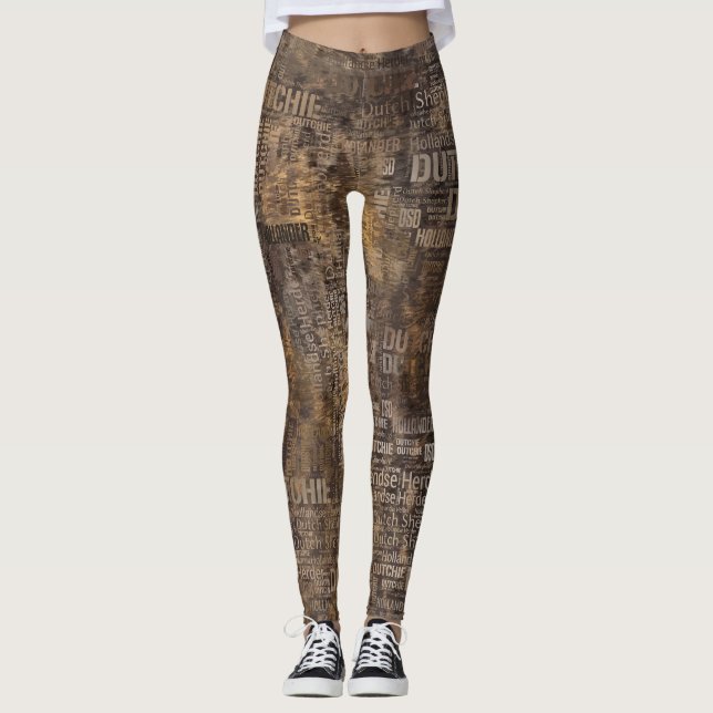 Dutch Shepherd - Word Art Pattern Leggings (Front)
