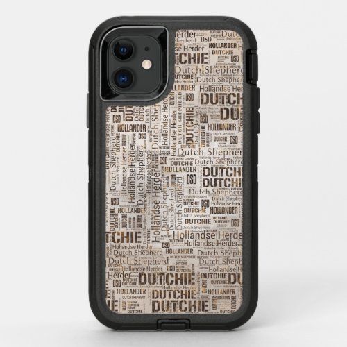 Dutch Shepherd _ Word Art Pattern OtterBox Defender iPhone 11 Case