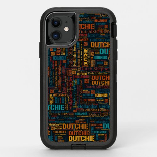 Dutch Shepherd _ Word Art Pattern OtterBox Defender iPhone 11 Case