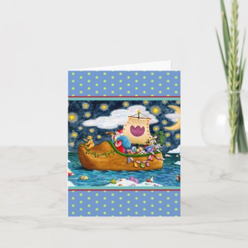 DUTCH SHOE SANTA SHIP ICEBERG WHALE TEDDY Blank Card