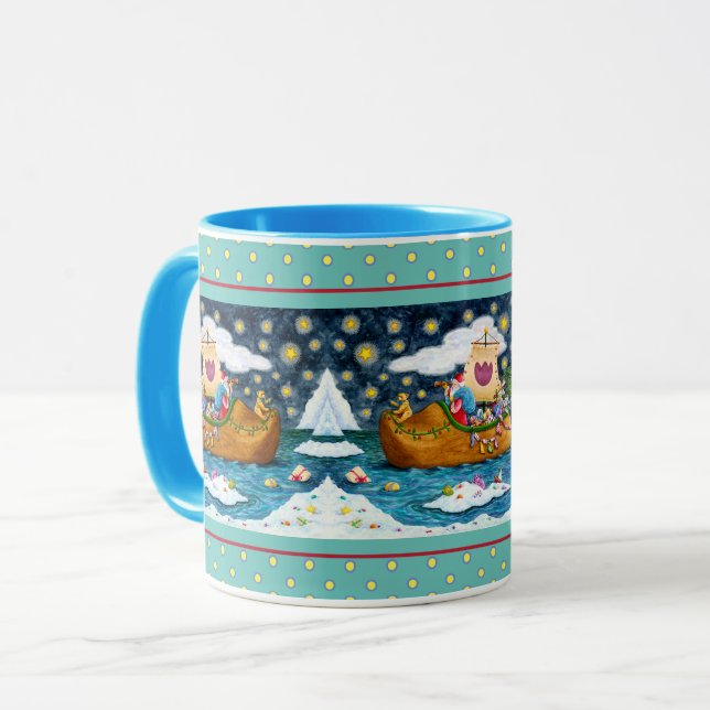 DUTCH SHOE SANTA SHIP, ICEBERGS, WHALE, TEDDY BEAR MUG (Front Left)