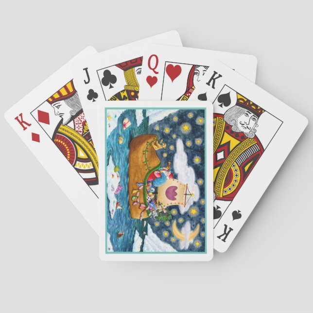 DUTCH SHOE SANTA SHIP, ICEBERGS, WHALE, TEDDY BEAR POKER CARDS (Back)