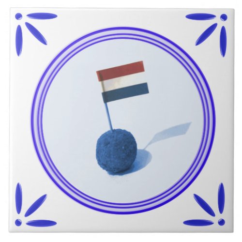 Dutch Snack Bitterbal Delft_Blue_Delftware_Look Tile